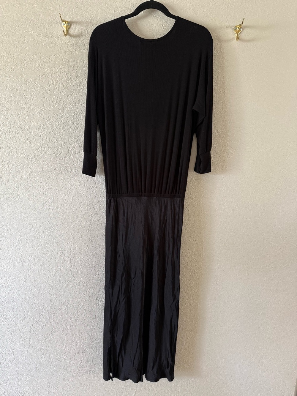 Michael Stars Nadia Two In One Midi Dress Black Size S (4/6) Goth Minimalist EUC - Picture 5 of 10